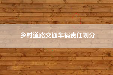 乡村道路交通车祸责任划分