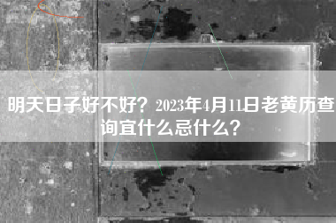 明天日子好不好？2023年4月11日老黄历查询宜什么忌什么？