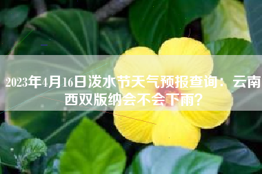 2023年4月16日泼水节天气预报查询：云南西双版纳会不会下雨？