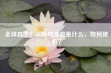 全球首个！5G异网漫游是什么，如何使用？