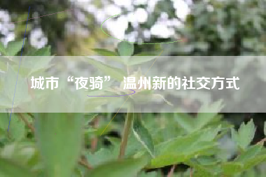城市“夜骑” 温州新的社交方式