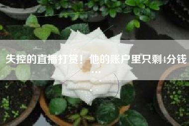 失控的直播打赏！他的账户里只剩4分钱…