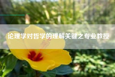 论理学对哲学的理解关键之专业教授