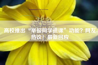 高校推出“举报同学逃课”功能？网友热议！最新回应