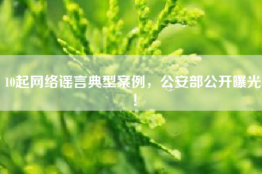 10起网络谣言典型案例，公安部公开曝光！