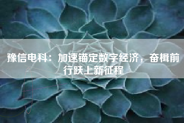 豫信电科：加速锚定数字经济，奋楫前行跃上新征程