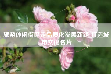 旅游休闲街区走品质化发展新路 打造城市文化名片