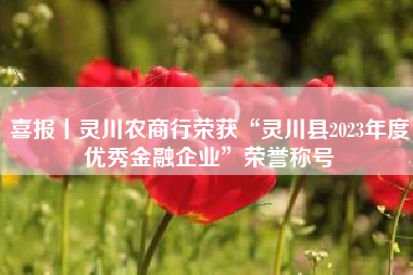 喜报丨灵川农商行荣获“灵川县2023年度优秀金融企业”荣誉称号