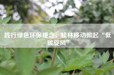 践行绿色环保理念，桂林移动掀起“低碳旋风”