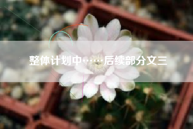 整体计划中……后续部分文三