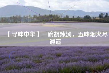 【寻味中华】一碗胡辣汤，五味烟火尽逍遥