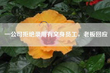 一公司拒绝录用有文身员工，老板回应