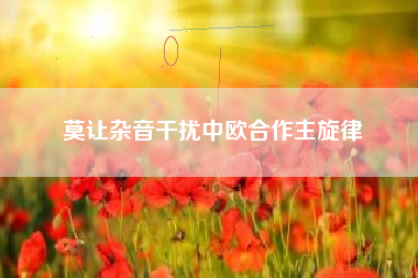 莫让杂音干扰中欧合作主旋律
