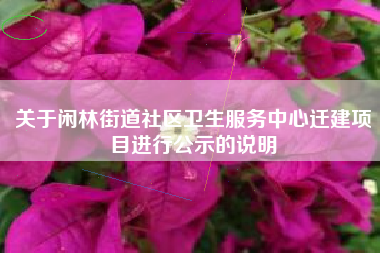关于闲林街道社区卫生服务中心迁建项目进行公示的说明