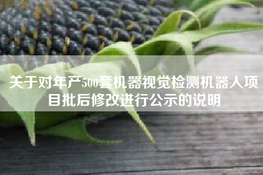 关于对年产500套机器视觉检测机器人项目批后修改进行公示的说明