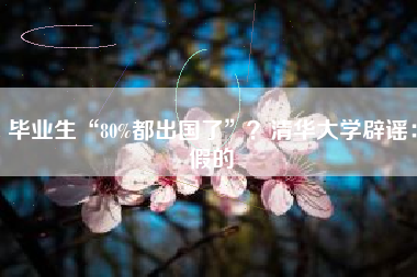 毕业生“80%都出国了”？清华大学辟谣：假的