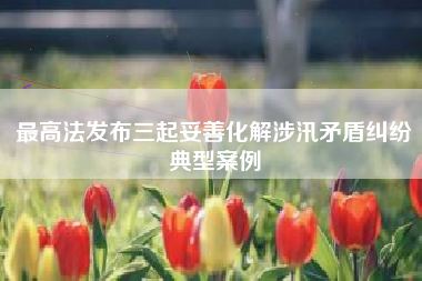 最高法发布三起妥善化解涉汛矛盾纠纷典型案例